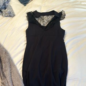 Black mini dress lace and cotton